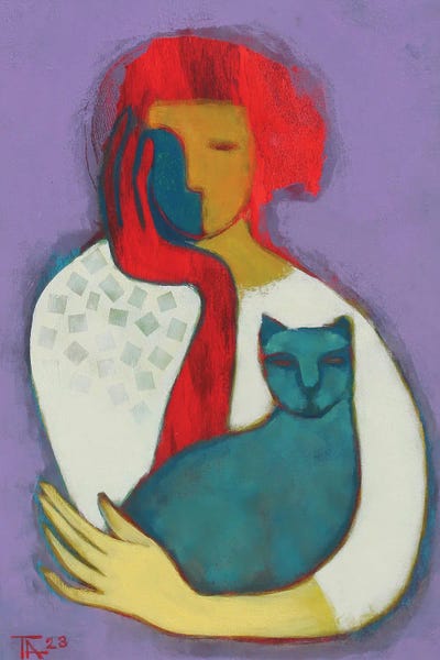 Tatyana Ausheva: Portrait With A Cat by Tatyana Ausheva