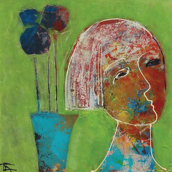 Homage To The Fauves: Portrait With Flowers by Tatyana Ausheva