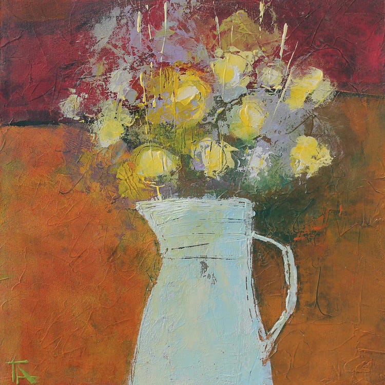 Spring Bouquet In A White Vase