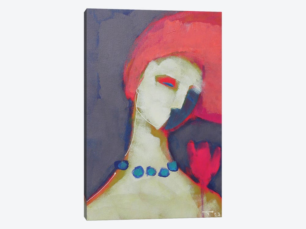 Woman In Turquoise Beads by Tatyana Ausheva 1-piece Canvas Print