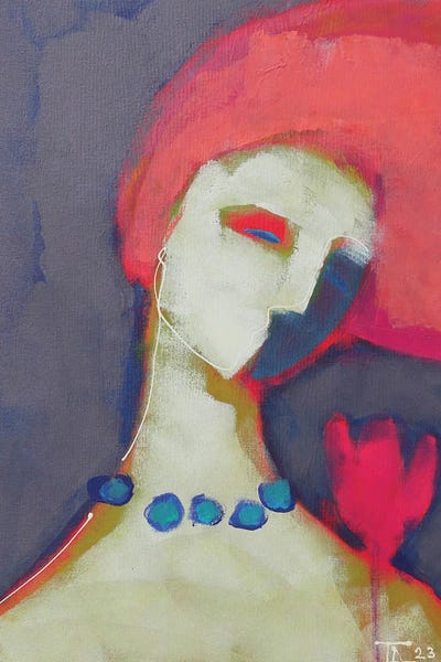 Tatyana Ausheva: Woman In Turquoise Beads by Tatyana Ausheva