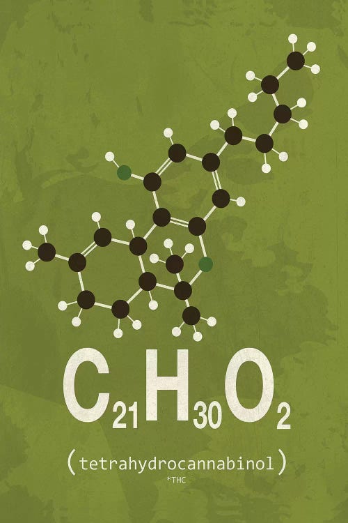 THC (Tetrahydrocannabinol) I by TypeLike wall art