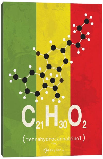 THC (Tetrahydrocannabinol) II Canvas Art Print - Science