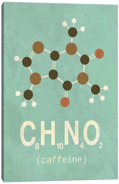 Caffeine Canvas Art Print - Chemistry Art