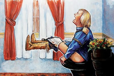 Harry Bathroom Scene Canvas Art by Tay Odynski | iCanvas