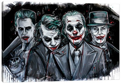 Joker Evolution Canvas Art Print - Comic Book Character Art