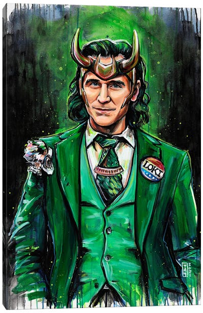 President Loki Canvas Art Print - Comic Book Character Art