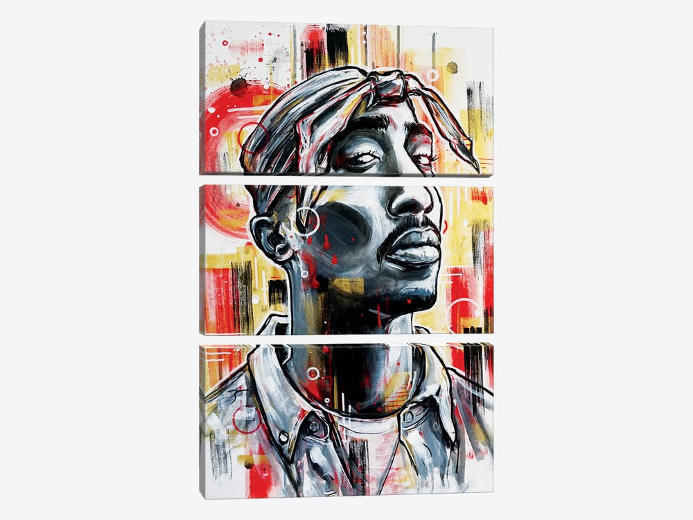 Tupac by Tay Odynski 3-piece Canvas Wall Art