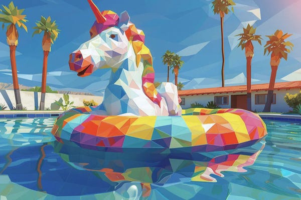 Maria Tuzhilkina: Unicorn In The Pool by Maria Tuzhilkina