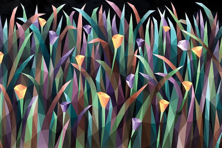 Floral Carpet On A Black Background by Maria Tuzhilkina wall art
