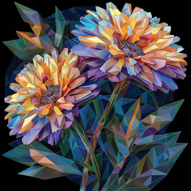 Yellow Aster On Black by Maria Tuzhilkina wall art
