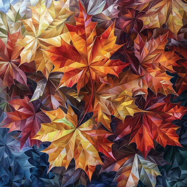 Cubism: Autumn Leaves by Maria Tuzhilkina