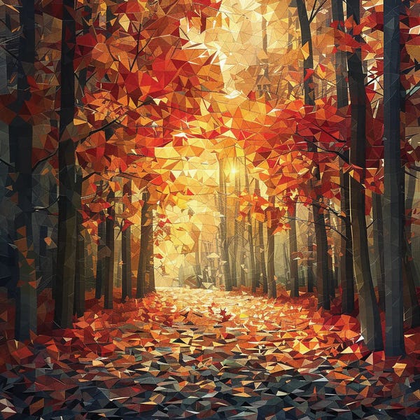 Cubism: Autumn Forest by Maria Tuzhilkina