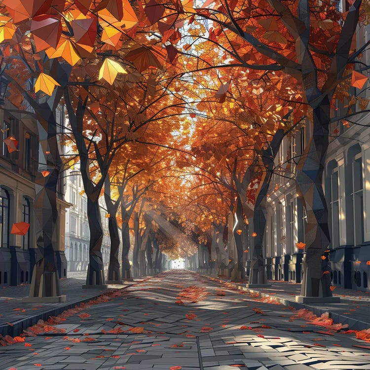Autumn Streets by Maria Tuzhilkina wall art