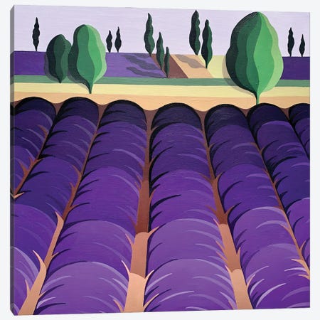 Lavender Field Canvas Print #TZH14} by Maria Tuzhilkina Canvas Wall Art