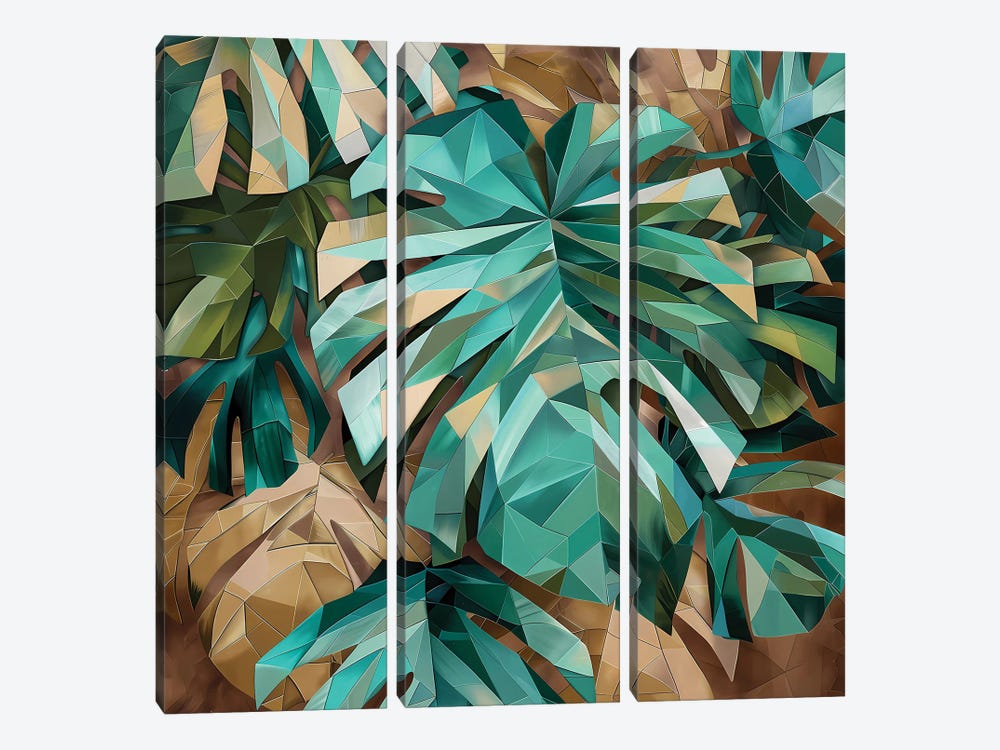 Monster In The Jungle by Maria Tuzhilkina 3-piece Canvas Wall Art