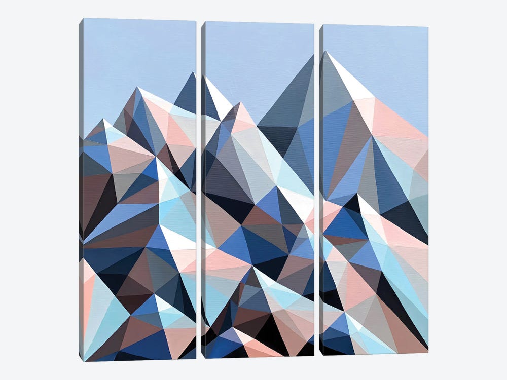 Blue Snowy Mountain Peaks by Maria Tuzhilkina 3-piece Canvas Artwork