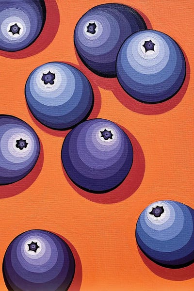 Berries: Blueberry On Orange by Maria Tuzhilkina