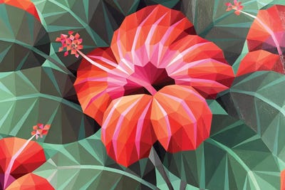 Orange Hibiscus Flower by Maria Tuzhilkina art print
