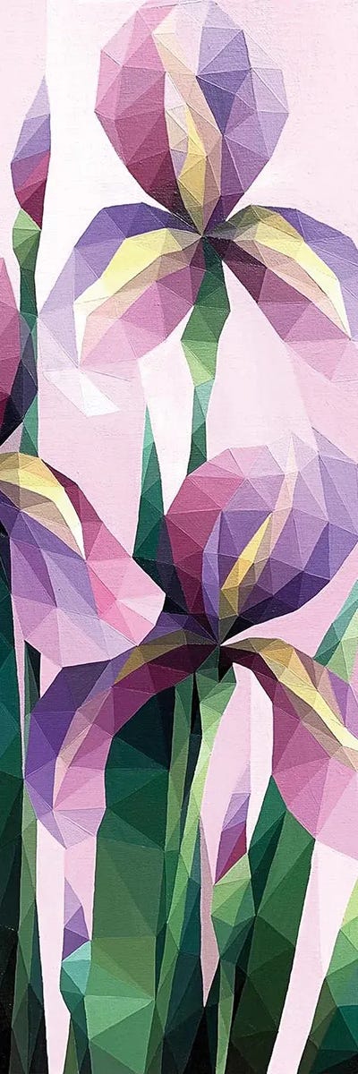 Irises In The Garden by Maria Tuzhilkina canvas print