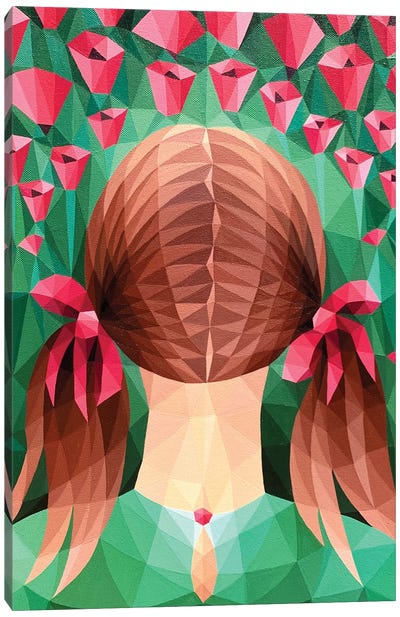 The Girl In A Poppy Field Canvas Art Print