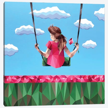 Girl On A Swing Canvas Print #TZH29} by Maria Tuzhilkina Canvas Art