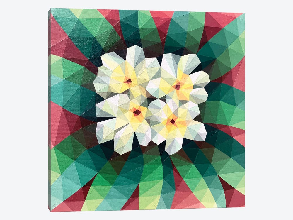 White Abstract Tropical Flowers by Maria Tuzhilkina 1-piece Canvas Print