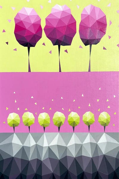 Pink And Lemon Abstract Trees