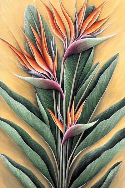 Maria Tuzhilkina: Tropical Orange Strelitzia by Maria Tuzhilkina
