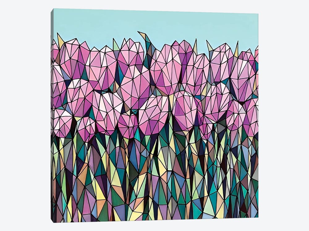 Tulips Stained Glass by Maria Tuzhilkina 1-piece Art Print