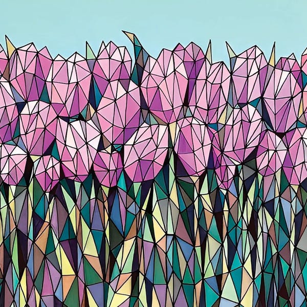 Tulips: Tulips Stained Glass by Maria Tuzhilkina