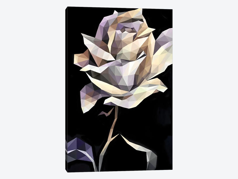 White Crystal Rose by Maria Tuzhilkina 1-piece Canvas Wall Art