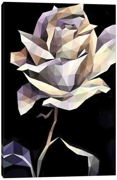 White Crystal Rose Canvas Art Print