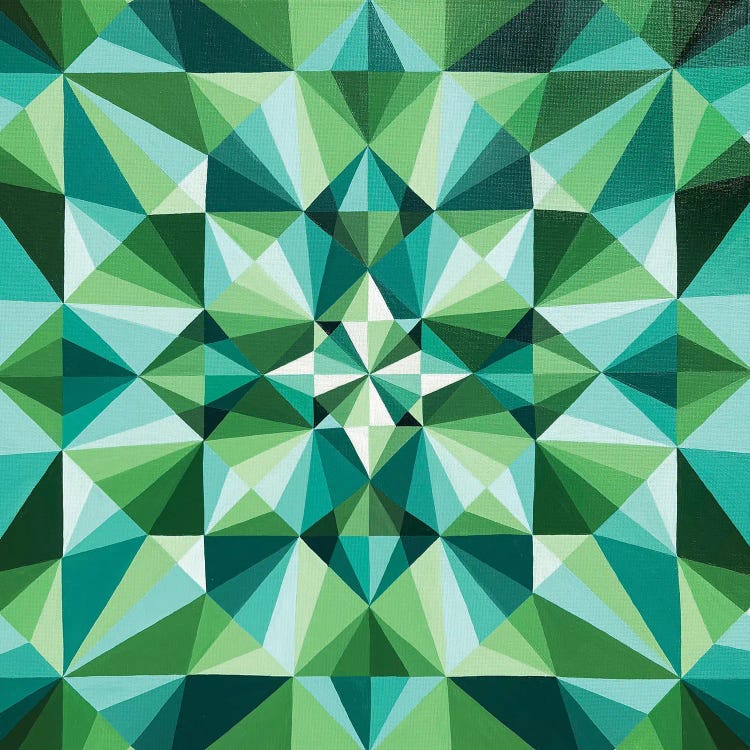 Emerald Geometric Abstraction by Maria Tuzhilkina wall art