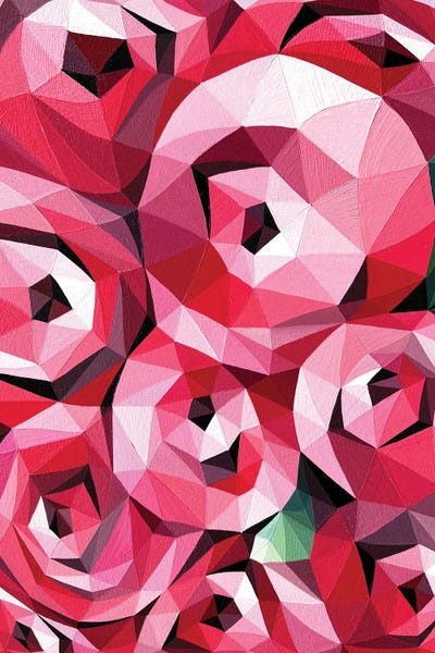 Maria Tuzhilkina: Scarlet Abstract Roses by Maria Tuzhilkina