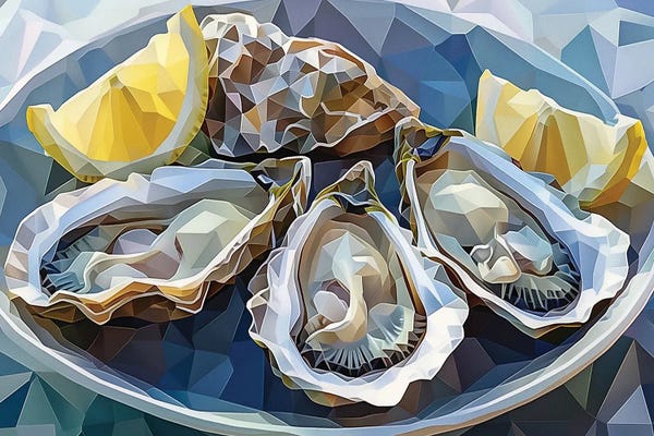 Lemons & Limes: Still Life With Oysters And Lemon, Bar, Restaurant by Maria Tuzhilkina