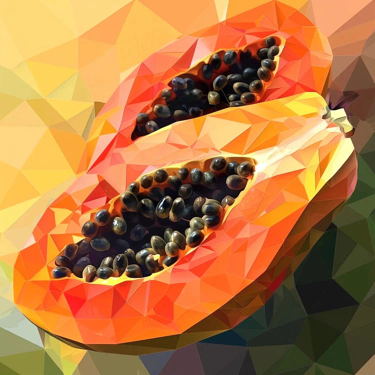 Orange Papaya, Tropical Fruit, Still Life\ by Maria Tuzhilkina wall art