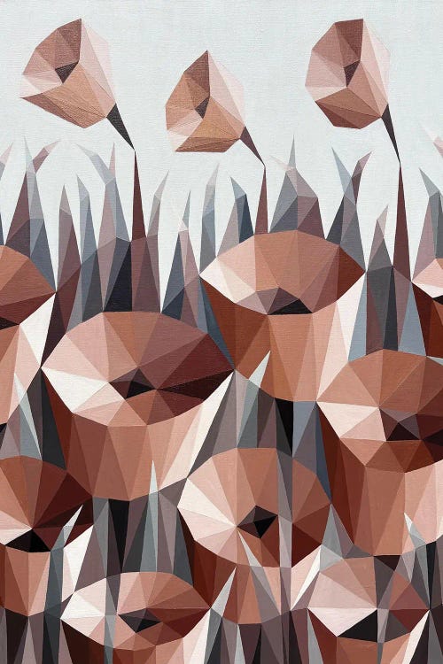 Terracotta Abstract Flowers by Maria Tuzhilkina wall art