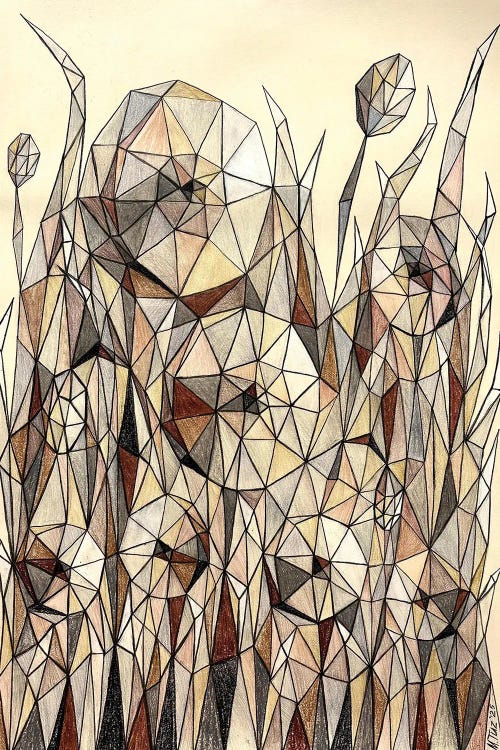 Beige Abstract Flowers by Maria Tuzhilkina wall art