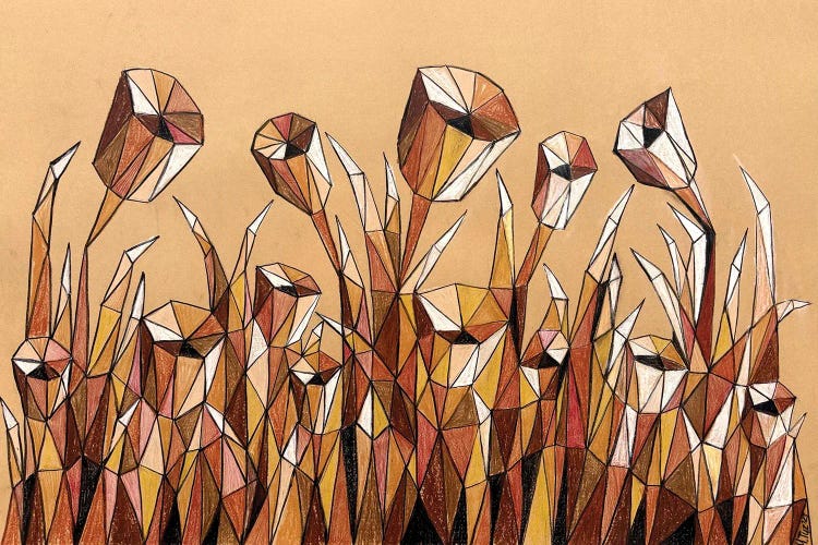 Terracotta Abstract Stained Glass Flowers