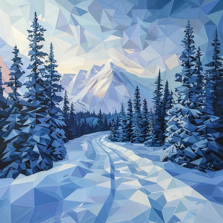 Winter Landscape, Blue Forest, Snowy Fir Trees