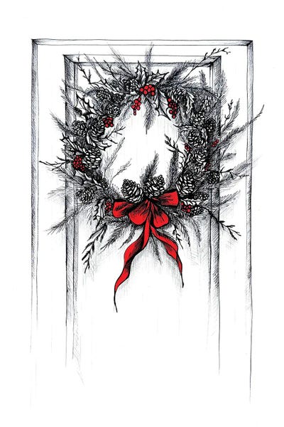 Christmas Wreath Red Bow