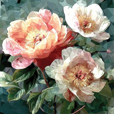 Canvas Art Prints: Delicate Pink Peonies by Maria Tuzhilkina