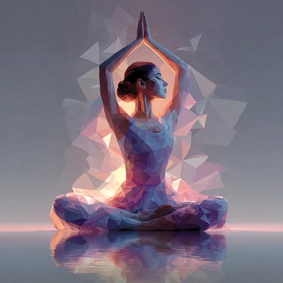 Canvas Art Prints: Girl In Lotus Position by Maria Tuzhilkina