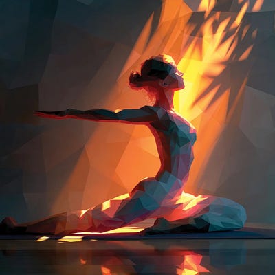 Multi Panel Art: Yoga Girl In Meditation by Maria Tuzhilkina