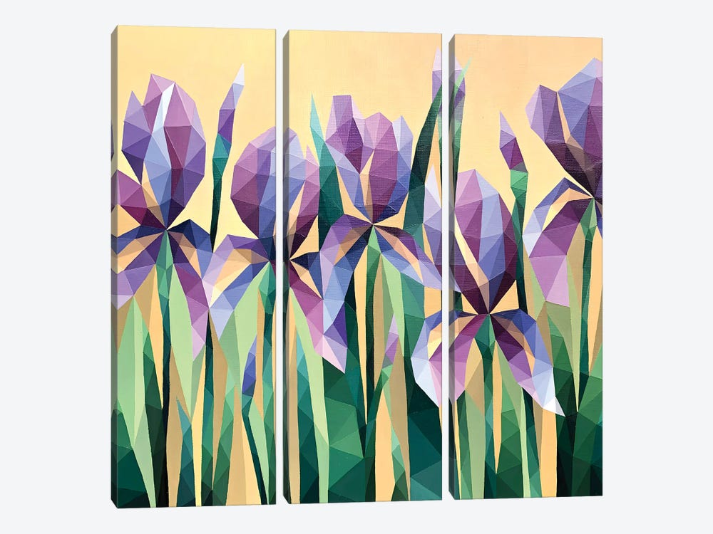 Crystal Irises by Maria Tuzhilkina 3-piece Canvas Artwork