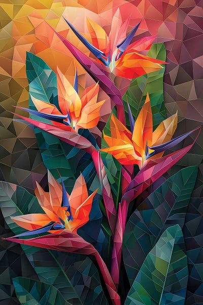 Office: Orange Sterlezia Flowers by Maria Tuzhilkina