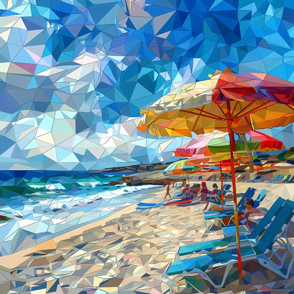Umbrellas: Sea And Beach by Maria Tuzhilkina