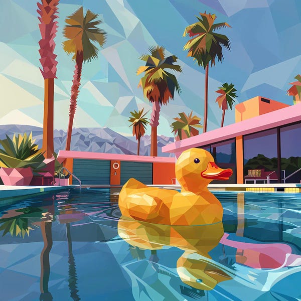 Fine Art Print: Toy Duck In The Pool by Maria Tuzhilkina
