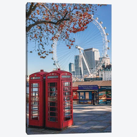 London Eye View Canvas Print #UBT108} by The Urbanteller Canvas Art